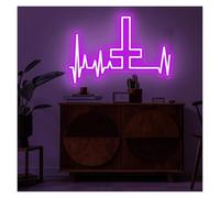 LEMST Signs Lamp Cross Neon Sign USB Powered Adjustable Brightness Cross Neon Lights Suitable for Home Shop Decor(E,35cmx45cm)
