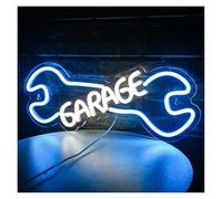 LEMST Signs Lamp Garage Neon Signs Spanner Shaped Lights Check Engine Room Decoration for Car Auto Repair Shop Bar Club Wall Light 40x16cm