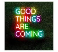LEMST Signs Lamp Good Things are Coming Neon Sign USB Powered Summer Beach Neon Lights Vibes Decoration Neon Signs Light Up(60CM)