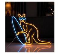 LEMST Signs Lamp Surfing Kangaroo Surfboard Neon Sign