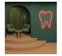 LEMST Signs Lamp Tooth Neon Sign Light USB Powered Adjustable Brightness Dentistry Neon Lights Acrylic Business Decoration 22cmx30cm(F)