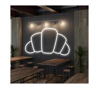 LEMST Signs Lamp USB Powered Bakery Sign, Adjustable Brightness Breakfast Neon Sign,Croissant Neon Sign,Cafe Decor 36cmx60cm(A)