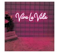 LEMST Signs Lamp Viva La Vida Neon Sign Light for Bedroom Wedding Party Office Room Bar Coffee Wall Decor Dimmable USB Powered Lamp(E,50x14cm)