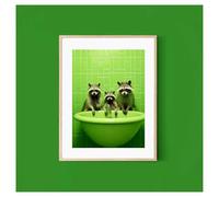 LEMST Wall Art Canvas Prints Chimpanzee Cat Dog Animal Funny Series Art Wall Home Decor Picture For Bathroom Toilet Room Canvas Painting Print Posters No Frame(E,30x40cm)