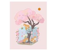 LEMST Wall Art Canvas Prints Cute Cartoon Four Seasons Plant Prints Posters Fox Duck Hedgehog Animal Canvas Painting Wall Art Picture For Room Home Decor(C,40x60cm)