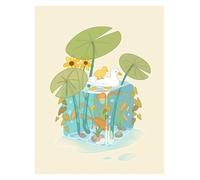 LEMST Wall Art Canvas Prints Cute Cartoon Four Seasons Plant Prints Posters Fox Duck Hedgehog Animal Canvas Painting Wall Art Picture For Room Home Decor(E,40x60cm)