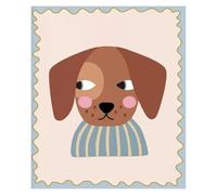 LEMST Wall Art Canvas Prints Cute Cat Fox Dog Horse Bunny Red Polka Dots Illustration Poster Print Canvas Painting For Kids Nursery Wall Home Decor(B,40x60cm)