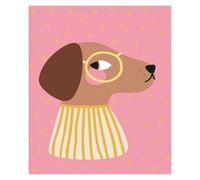 LEMST Wall Art Canvas Prints Cute Cat Fox Dog Horse Bunny Red Polka Dots Illustration Poster Print Canvas Painting For Kids Nursery Wall Home Decor(M,30x40cm)