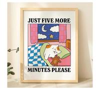 LEMST Wall Art Canvas Prints Just Five More Minutes Please Cat Wall Art Prints Canvas Painting Poster No Frame Picture For Home Decor(30x40cm)