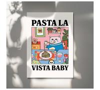 LEMST Wall Art Canvas Prints Pasta La Vista Baby Cat Wall Art Prints Canvas Poster No Frame Picture For Living Children Room Home Decor(50x70cm)