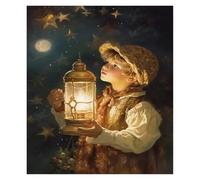 LEMST Wall Art Canvas Prints Vintage, Wall Art, Religion, Jesus, Moon Magic Angel Canvas Print Poster No Frame Home Living Room Room Decoration(F,40x60cm)