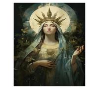 LEMST Wall Art Canvas Prints Vintage, Wall Art, Religion, Jesus, Moon Magic Angel Canvas Print Poster No Frame Home Living Room Room Decoration(L,60X90cm)
