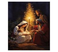 LEMST Wall Art Canvas Prints Vintage, Wall Art, Religion, Jesus, Moon Magic Angel Canvas Print Poster No Frame Home Living Room Room Decoration(Q,60X90cm)