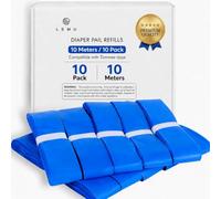 LEMU Nappy Bin Refills 10 Pack (10m each), Compatible with Tommee Tippee Twist And Click Simplee Sangenic for All Models Bin, Strong Odour Lock Tear-Resistant, Baby Diaper Pail Bags Liners
