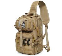 Lemubeane Tactical Sling Bag Backpack Military Rover Shoulder Sling Pack EDC Molle Assault Range Bag Crossbody Chest Pack, Coyote, M, Tactical