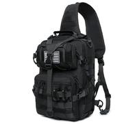 Lemubeane Tactical Sling Bag Backpack Military Rover Shoulder Sling Pack EDC Molle Range Bag Crossbody Chest Pack, Black, M, Tactical