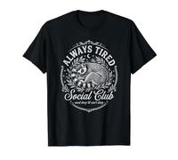 Lemur Always Tired Club Funny Sleepy Value Graphic T-Shirt, Men, Black, L