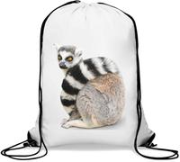 Lemur cute African animal Gym Sack Casual Drawstring Bag White