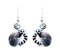 Lemur Earrings by d'ears Non-Tarnish Sterling Silver French Hook Ear Wire, made in the U.S.A.