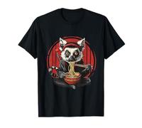 Lemur Eating Ramen Ninja Kawaii Anime Japanese Noodles T-Shirt