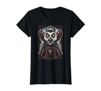 Lemur Halloween Dracula Vampire Value Graphic T-Shirt, Women, Black, S