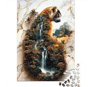 Lemur Jungle Waterfall 1000 Pc Recycled Paper Puzzle Adults Reusable Stress Relief Challenging Fun 52x38cm/1000pcs