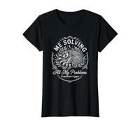 Lemur Me Solving My Problems Sleep Nap Funny Value Graphic T-Shirt, Women, Black, L