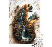 Lemur Nature Jigsaw Puzzles 1000Pc Recycled Paper Jungle LandscapePuzzle for Adults Jigsaw Puzzle Fun And Challenging Family Game Festivals Celebration Gifts 70x50cm/1000pcs