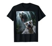 Lemur Selfie with T-Rex Dinosaur Value Graphic T-Shirt