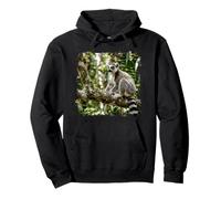 Lemur Wildlife Animal Jungle Forest Tree Branch Tropical Pullover Hoodie