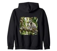 Lemur Wildlife Animal Jungle Forest Tree Branch Tropical Zip Hoodie
