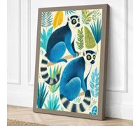Lemurs in the Canopy Tropical Canvas Wall Art Print 24x16 Inch (61 x 41 cm)