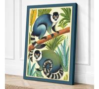 Lemurs in the Canopy Vintage Canvas Wall Art Print 24x16 Inch (61 x 41 cm)