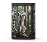 Lemurs in The Jungle Wallet Ultra Slim Minimalist Trifold Wallet Men Wallets Credit Card Holder Sl illfold