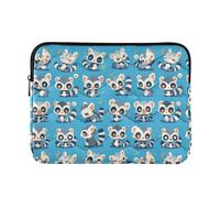 Lemurs Madagascar on Blue Pattern Travel Laptop Sleeves Bag Soft Lining Computer Sleeve with Zipper 13 Inch 14 Inch Work Journey