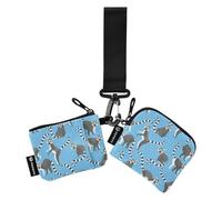 Lemurs Madagascar Women's Coin Pouches Card Holder Thin Flat Coin Purse Wallet Bag with Zipper Coin Pocket for Ladies Girls 2 Packs, Lemurs Madagascar, One Size