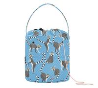Lemurs Madagascar Yarn Bag Bag with Yarn Portable Travel Storage for Crochet Tool Knitting Supply