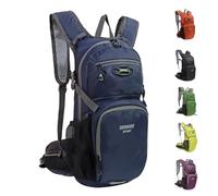 Lemuvlt Hiking Daypack Waterproof Biking Backpack 15L Lightweight Durable Backpack for Ski Snowboarding Running MTB Cycling, Navy, 18.5*9*3.54, Daypack Backpacks