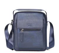 Lemuvlt Medium & Small Crossbody bag for men shoulder bag mens purse satchel leather messenger bag gift, Navy, S