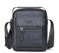 Lemuvlt Small Crossbody bag for men shoulder bag mens purse satchel leather messenger bag gift（Black）, Black, S