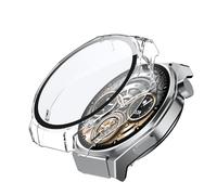 Lemxiee Cover for Honor Watch 5 Ultra Case with Tempered Glass Screen Protector Transparent