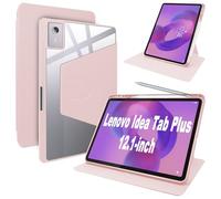 Lemxiee PU Leather Cover for Lenovo Idea Tab Plus 12.1" Case with Swivel stand & Pen slot position,PU leather + Transparent Acrylic