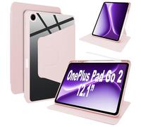 Lemxiee PU Leather Cover for OnePlus Pad Go 2 & OPPO Pad 5 12.1" Case with Swivel stand & Pen slot position,PU leather + Transparent Acrylic