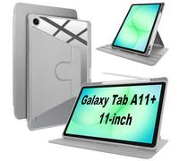Lemxiee PU Leather Cover for Samsung Galaxy Tab A11 Plus & A9 Plus 11" Case with Swivel stand & Pen slot position,PU leather + Transparent Acrylic