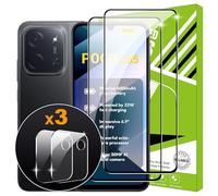 Lemxiee Tempered Glass for Xiaomi POCO C85 4G Screen Protector [2+2 Pack] Camera Lens Protector Film + HD Tempered Glass Screen Protector