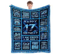 lemzcen 17 Year Old Boy Gift Ideas, Gifts for 17 Year Old Boy, 17th Birthday Gifts for Boys, Birthday Gifts for 17 Year Old Boy Blanket, Happy 17th Birthday Decorations for Boy Throw Blanket 60" X50“