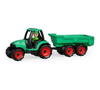 Lena 01625 Truckies Approx. 38 cm, Contains Tractor and Trailer 2 Years Onwards, Sturdy Toy Set for Sandbox, Beach and Children's Room,Green