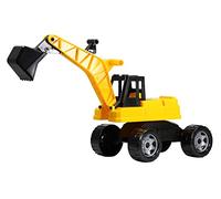 Lena 02047 - Sturdy Giant excavator, Giga Trucks construction vehicle approx. 80 cm, shovel excavator with 2 steel axles, in yellow/black, excavating vehicle for children from 18 to 36 months