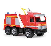 Lena 02058 - Sturdy Giant fire engine Mercedes Benz Actros, Giga Trucks Fire Engine approx 65 cm, 3 axles, 1,5 Liter tank and water cannon sprays up 8 Meters, For children from 3 years