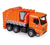 Lena 02168 - Sturdy Giant refuse truck Mercedes Benz Arocs, Giga Trucks garbage truck approx. 74 cm, orange-silver, XXL refuse truck with 2 refuse bins, for children from 3 years